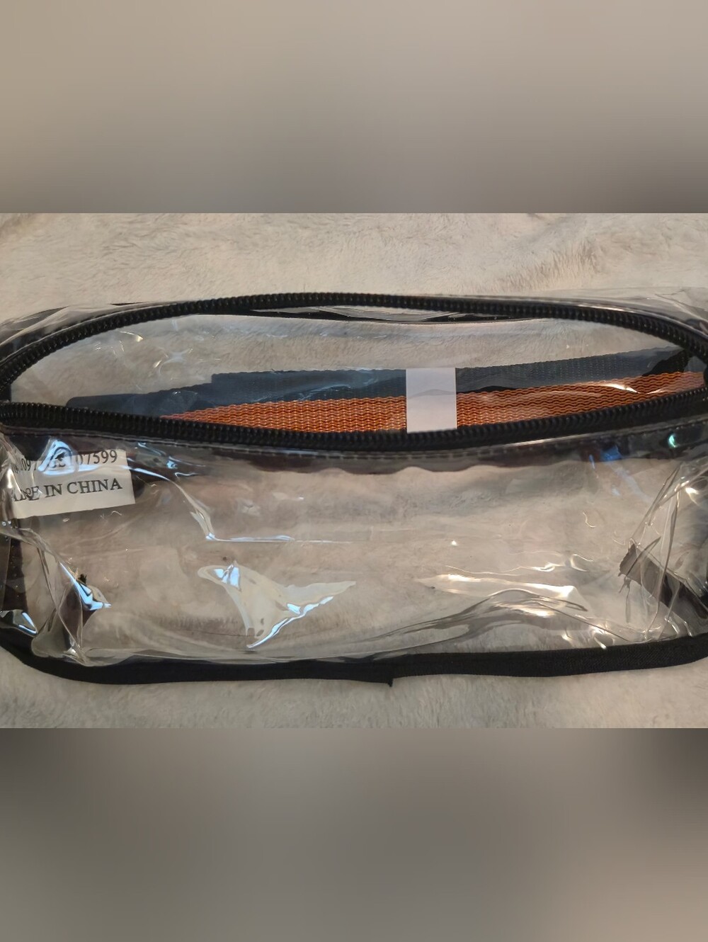 2 Clear Belt Bags with Black Trim